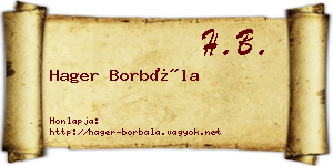 Hager Borbála névjegykártya